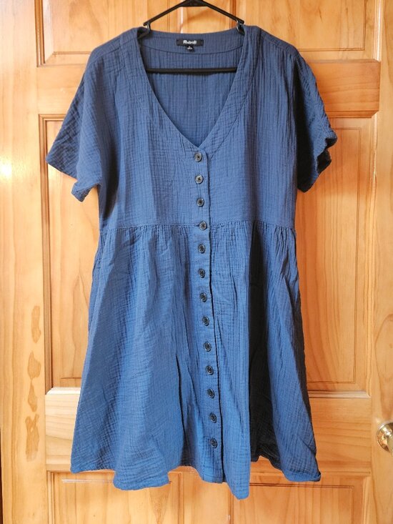 Madewell Dresses & Skirts - Madewell blue cotton baby doll dress